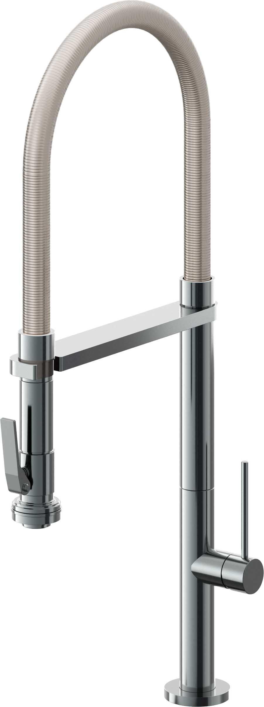 California Faucets Poetto Llave de Cocina Culinaria de Extraccion Contemporanea con Rociador de Apretar - Níquel Negro