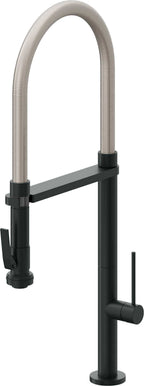 California Faucets Poetto Llave de Cocina Culinaria de Extraccion Contemporanea con Rociador de Apretar - Carbón