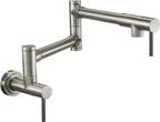 California Faucets Poetto Llenador de Ollas - Dos Manijas de Pared - Contemporaneo - Níquel Satinado