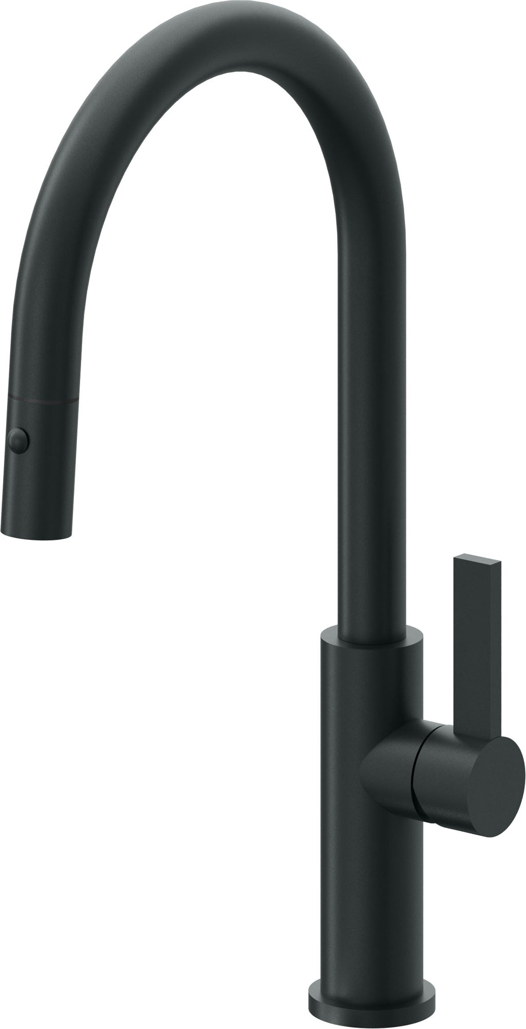 California Faucets Corsano Llave de Cocina Extraible Contemporanea con Rociador de Boton - Pico Alto en Arco - Carbón