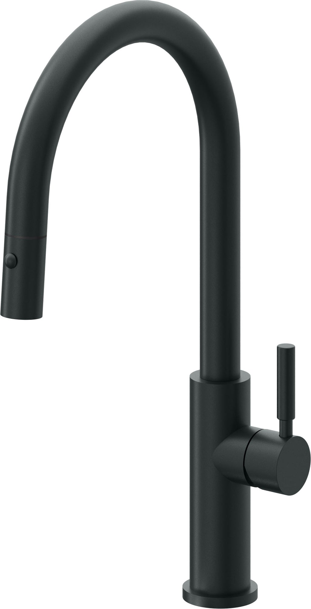California Faucets Corsano Llave de Cocina Extraible Contemporanea con Rociador de Boton - Pico Alto en Arco - Carbón