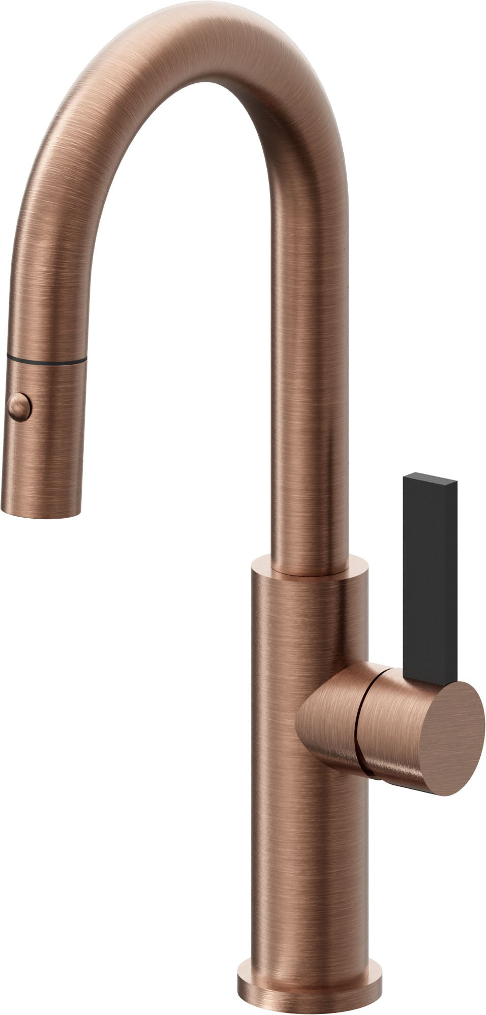 California Faucets Corsano Llave de Bar/Preparacion Extraible Contemporanea con Rociador de Boton - Cobre Antiguo Mate