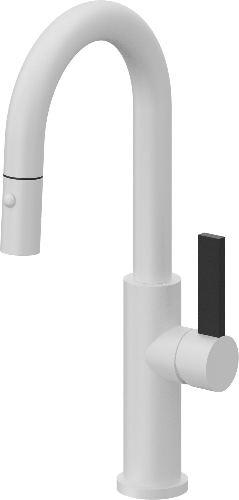 California Faucets Corsano Llave de Bar/Preparacion Extraible Contemporanea con Rociador de Boton - Blanco Mate