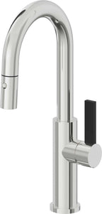 California Faucets Corsano Llave de Bar/Preparacion Extraible Contemporanea con Rociador de Boton - Cromo Pulido