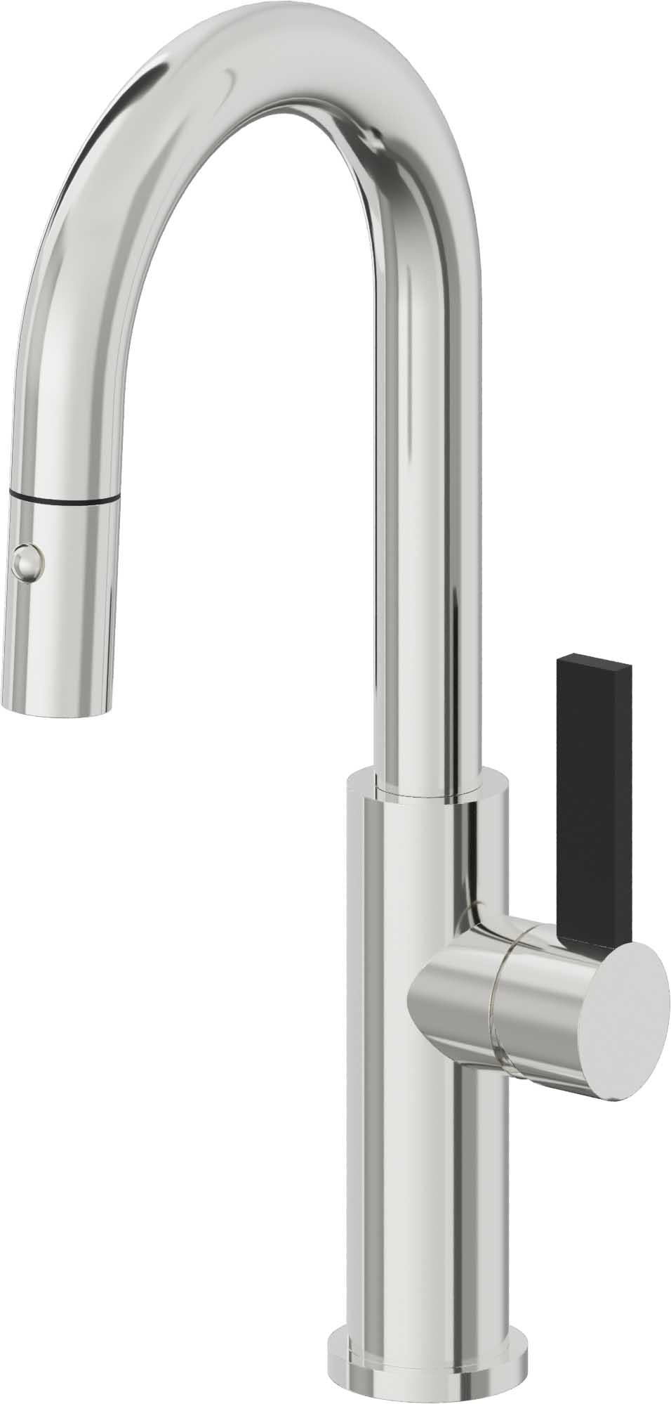 California Faucets Corsano Llave de Bar/Preparacion Extraible Contemporanea con Rociador de Boton - Cromo Pulido
