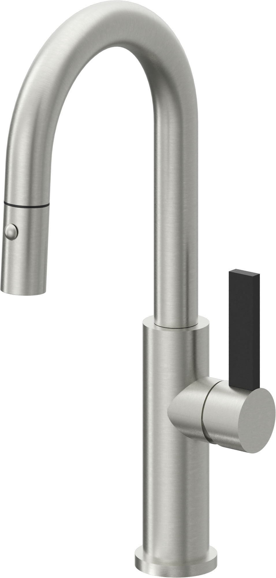 California Faucets Corsano Llave de Bar/Preparacion Extraible Contemporanea con Rociador de Boton - Cromo Satinado