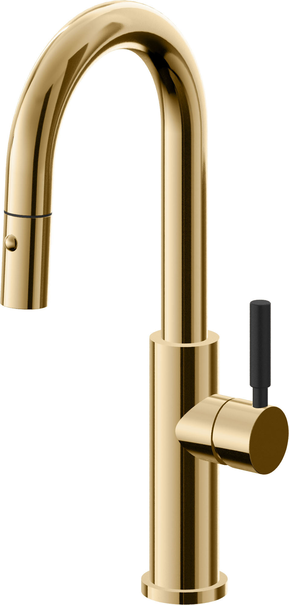 California Faucets Corsano Llave de Bar/Preparacion Extraible Contemporanea con Rociador de Boton - Oro Francés