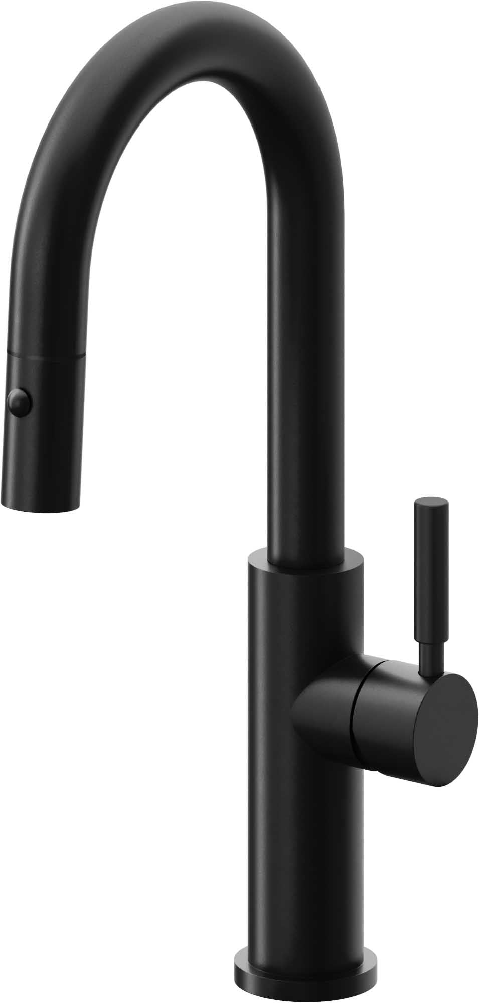 California Faucets Corsano Llave de Bar/Preparacion Extraible Contemporanea con Rociador de Boton - Negro Mate