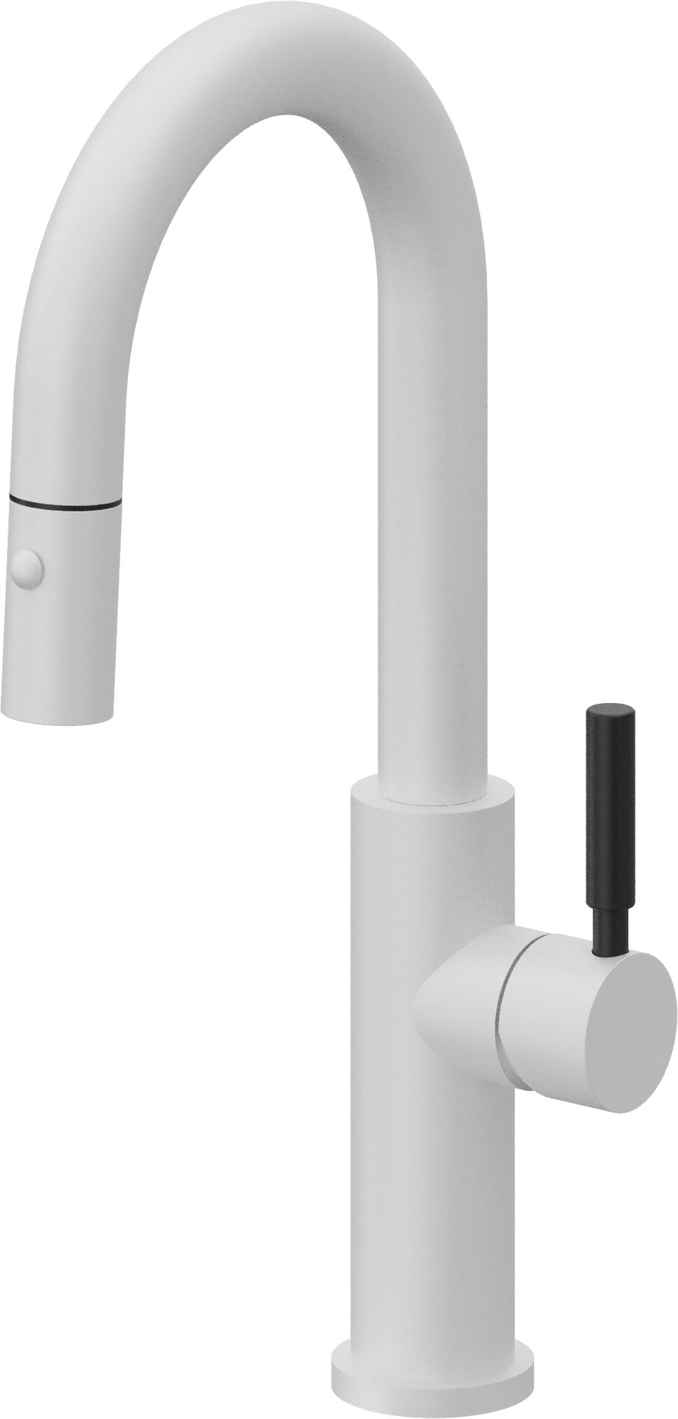 California Faucets Corsano Llave de Bar/Preparacion Extraible Contemporanea con Rociador de Boton - Blanco Mate