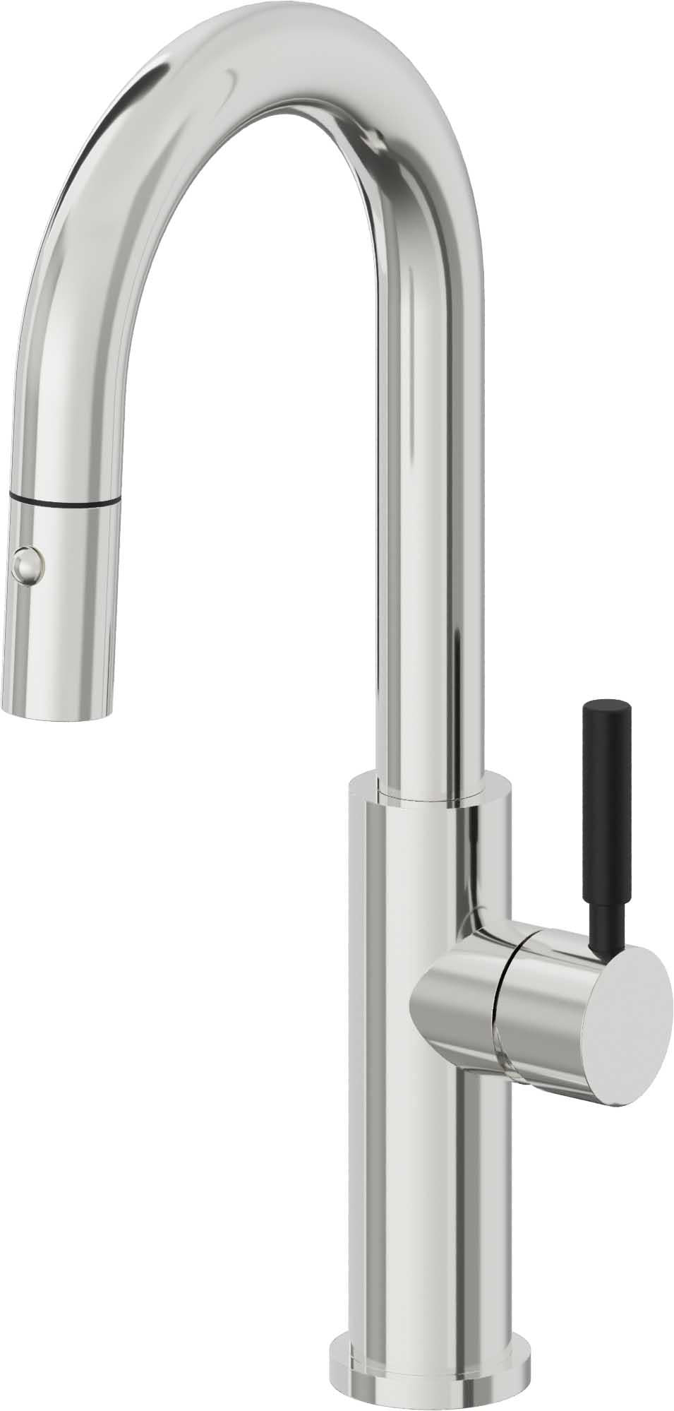 California Faucets Corsano Llave de Bar/Preparacion Extraible Contemporanea con Rociador de Boton - Cromo Pulido