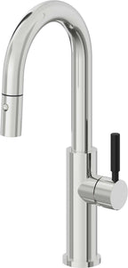 California Faucets Corsano Llave de Bar/Preparacion Extraible Contemporanea con Rociador de Boton - Cromo Pulido