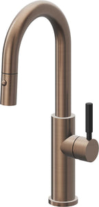 California Faucets Corsano Llave de Bar/Preparacion Extraible Contemporanea con Rociador de Boton - Bronce Satinado