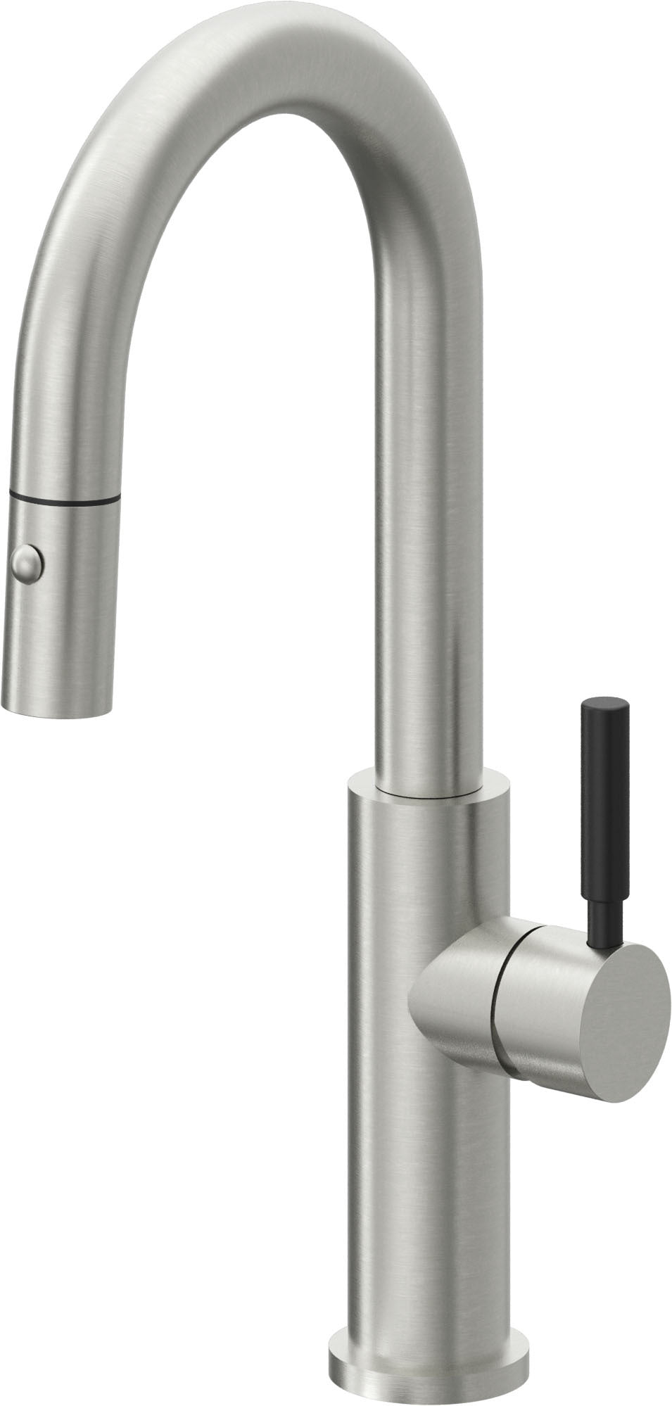 California Faucets Corsano Llave de Bar/Preparacion Extraible Contemporanea con Rociador de Boton - Cromo Satinado