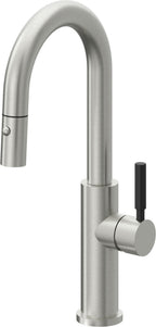 California Faucets Corsano Llave de Bar/Preparacion Extraible Contemporanea con Rociador de Boton - Cromo Satinado
