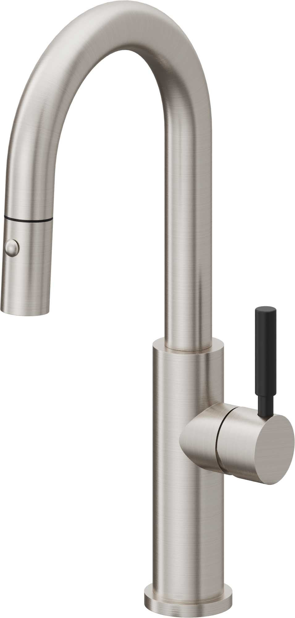 California Faucets Corsano Llave de Bar/Preparacion Extraible Contemporanea con Rociador de Boton - Acero Inoxidable Ultra