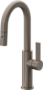 California Faucets Corsano Llave de Bar/Preparacion Extraible Contemporanea con Rociador de Boton - Níquel Antiguo Mate