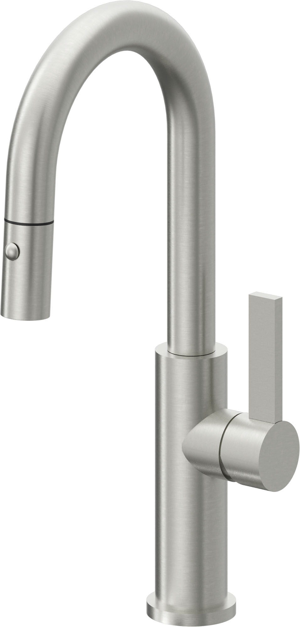 California Faucets Corsano Llave de Bar/Preparacion Extraible Contemporanea con Rociador de Boton - Cromo Satinado