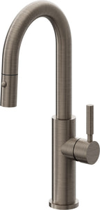 California Faucets Corsano Llave de Bar/Preparacion Extraible Contemporanea con Rociador de Boton - Níquel Antiguo Mate