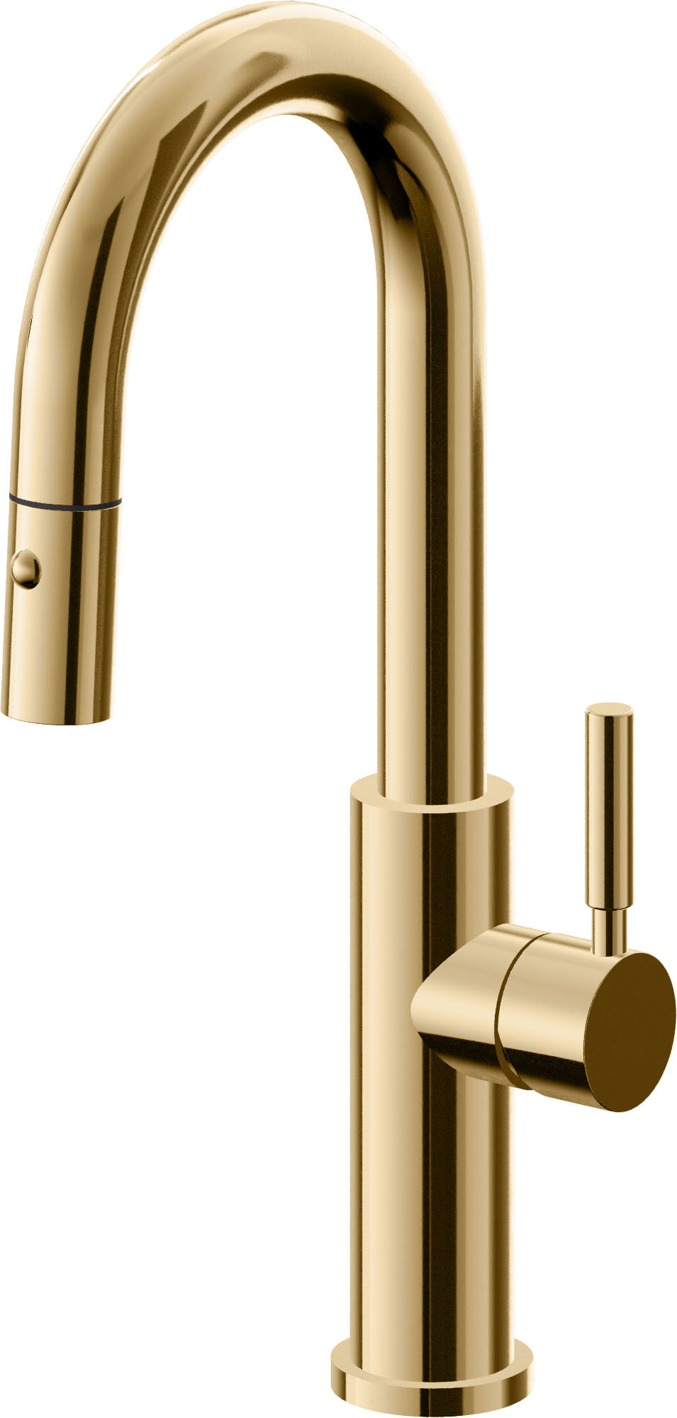 California Faucets Corsano Llave de Bar/Preparacion Extraible Contemporanea con Rociador de Boton - Oro Francés