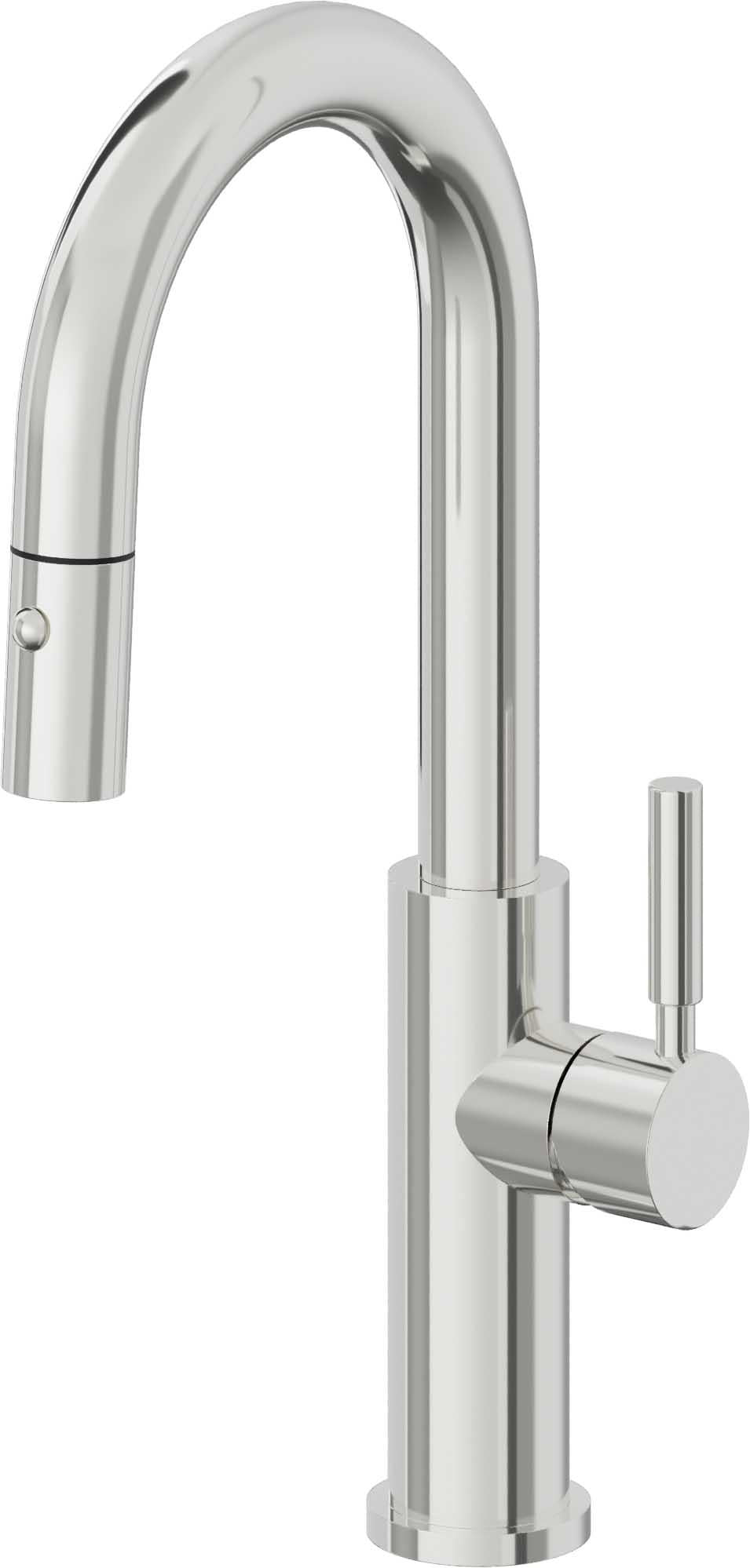 California Faucets Corsano Llave de Bar/Preparacion Extraible Contemporanea con Rociador de Boton - Cromo Pulido