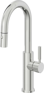 California Faucets Corsano Llave de Bar/Preparacion Extraible Contemporanea con Rociador de Boton - Cromo Pulido