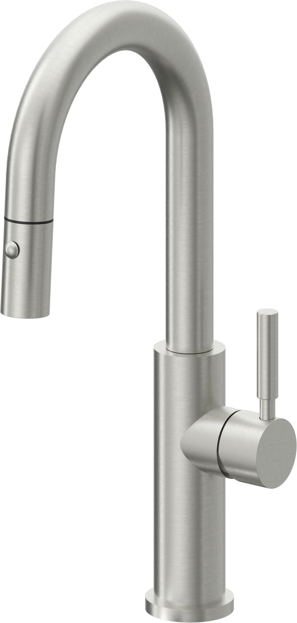 California Faucets Corsano Llave de Bar/Preparacion Extraible Contemporanea con Rociador de Boton - Cromo Satinado