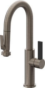 California Faucets Corsano Llave de Bar/Preparacion Extraible Contemporanea con Rociador de Apretar - Níquel Antiguo Mate