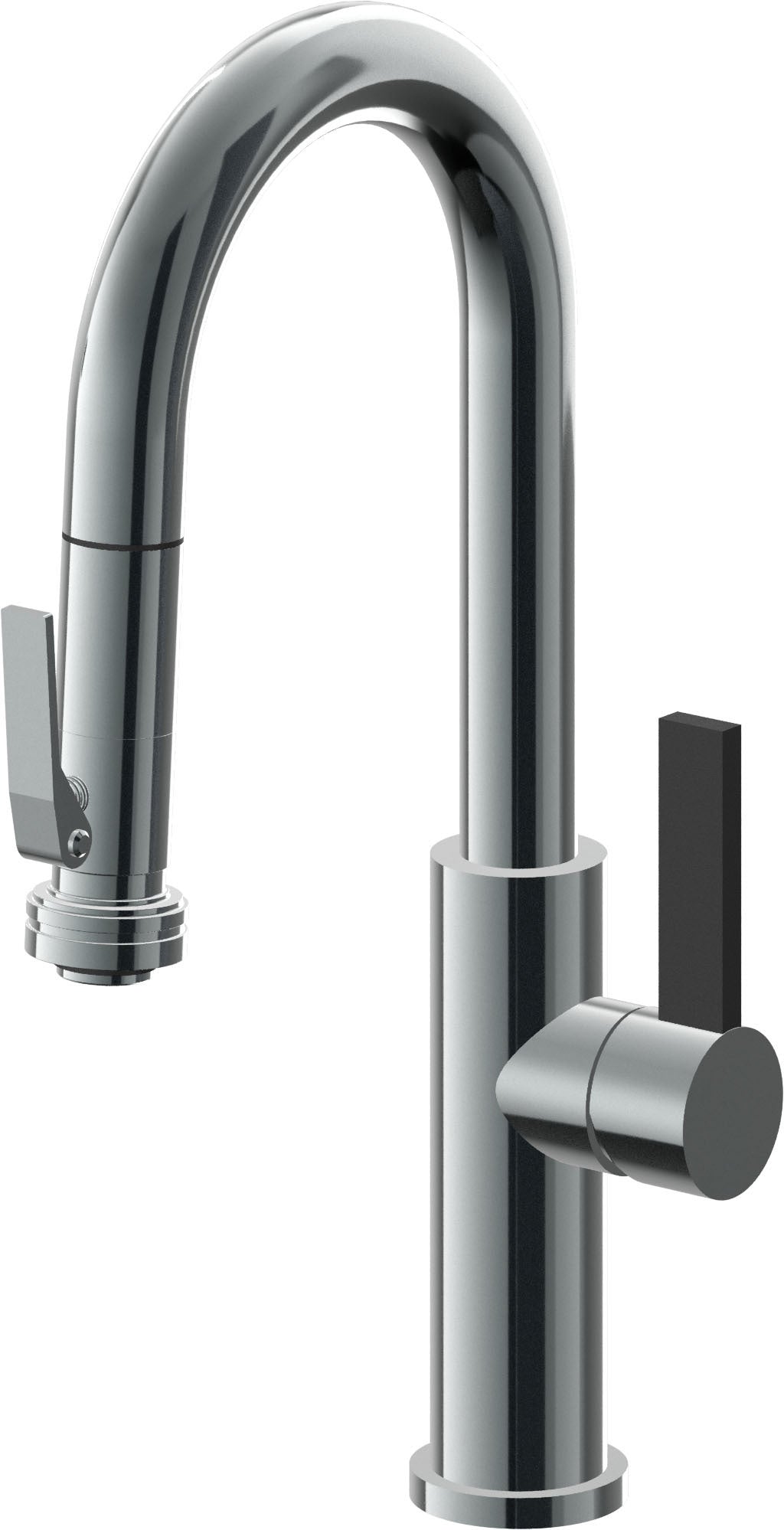 California Faucets Corsano Llave de Bar/Preparacion Extraible Contemporanea con Rociador de Apretar - Níquel Negro
