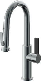 California Faucets Corsano Llave de Bar/Preparacion Extraible Contemporanea con Rociador de Apretar - Níquel Negro