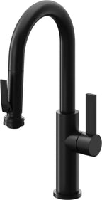 California Faucets Corsano Llave de Bar/Preparacion Extraible Contemporanea con Rociador de Apretar - Negro Mate