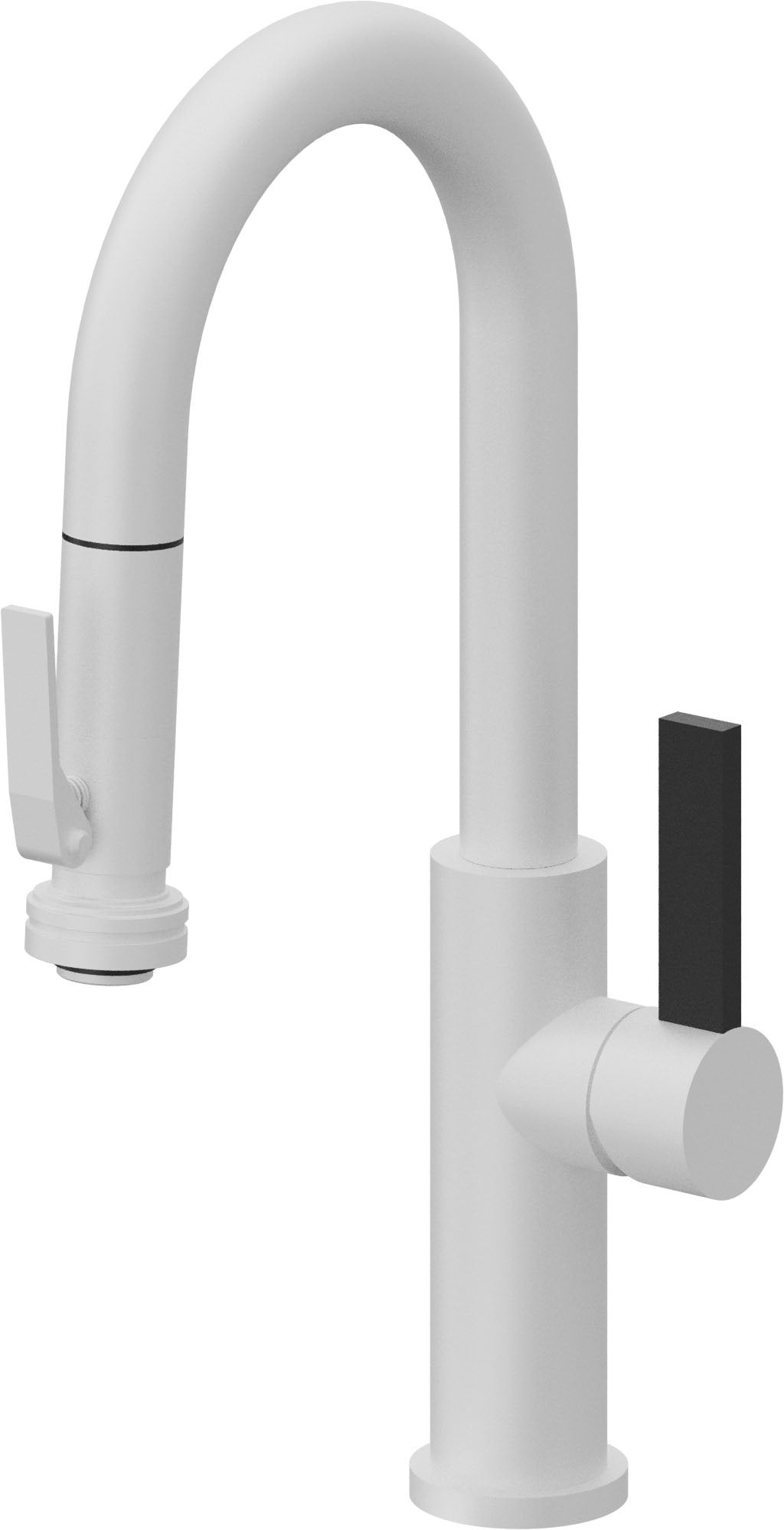 California Faucets Corsano Llave de Bar/Preparacion Extraible Contemporanea con Rociador de Apretar - Blanco Mate