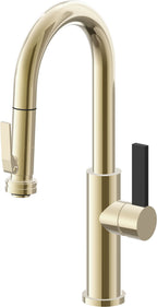 California Faucets Corsano Llave de Bar/Preparacion Extraible Contemporanea con Rociador de Apretar - Latón Pulido