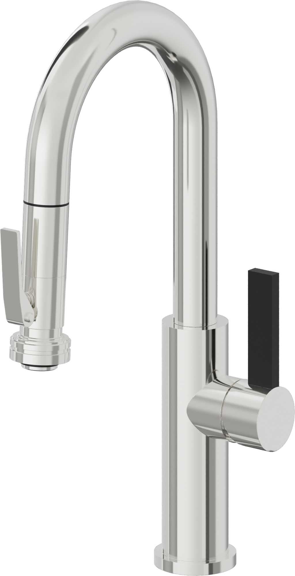 California Faucets Corsano Llave de Bar/Preparacion Extraible Contemporanea con Rociador de Apretar - Cromo Pulido