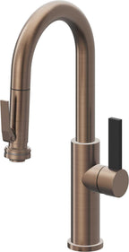 California Faucets Corsano Llave de Bar/Preparacion Extraible Contemporanea con Rociador de Apretar - Bronce Satinado