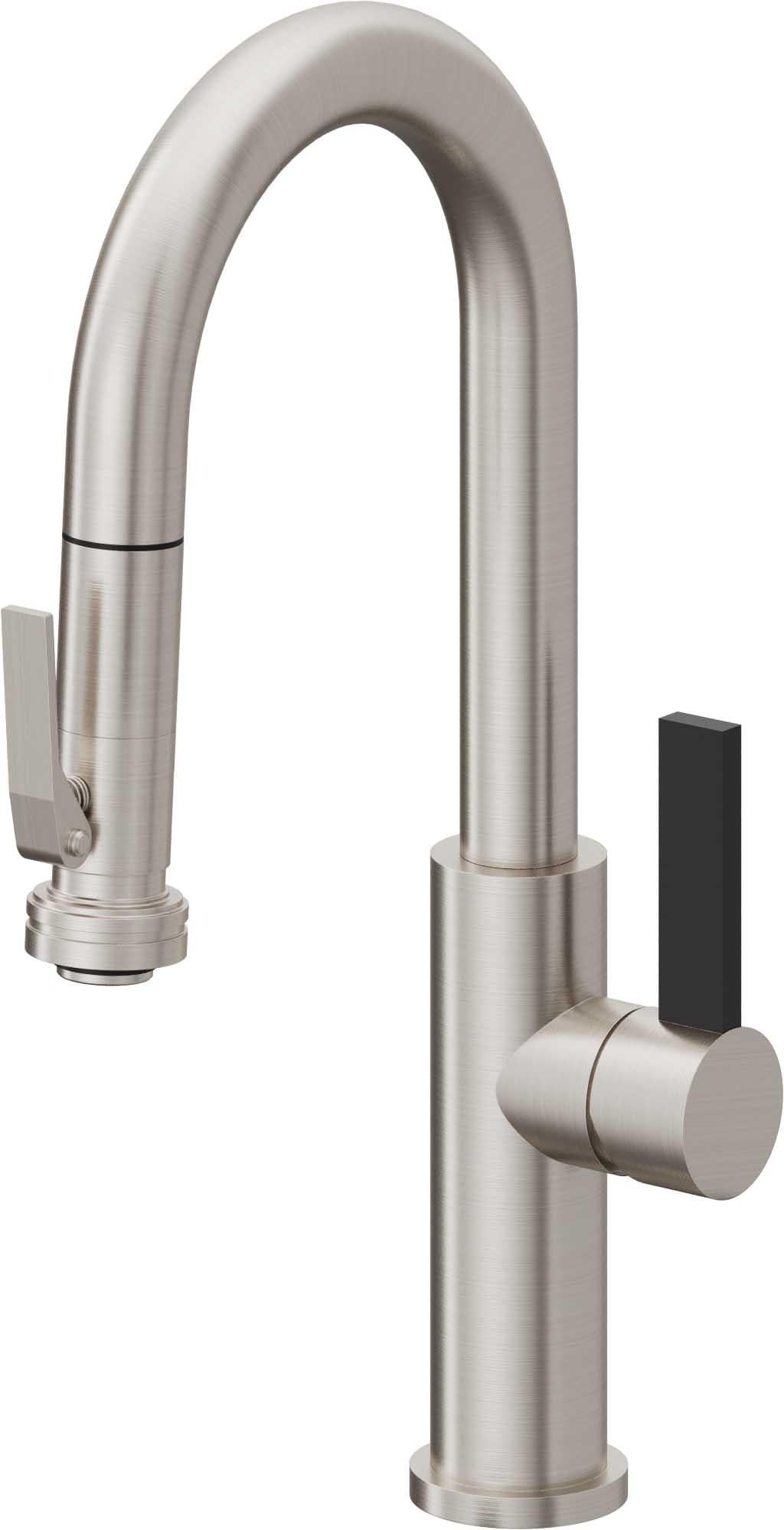California Faucets Corsano Llave de Bar/Preparacion Extraible Contemporanea con Rociador de Apretar - Acero Inoxidable Ultra