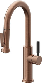 California Faucets Corsano Llave de Bar/Preparacion Extraible Contemporanea con Rociador de Apretar - Cobre Antiguo Mate