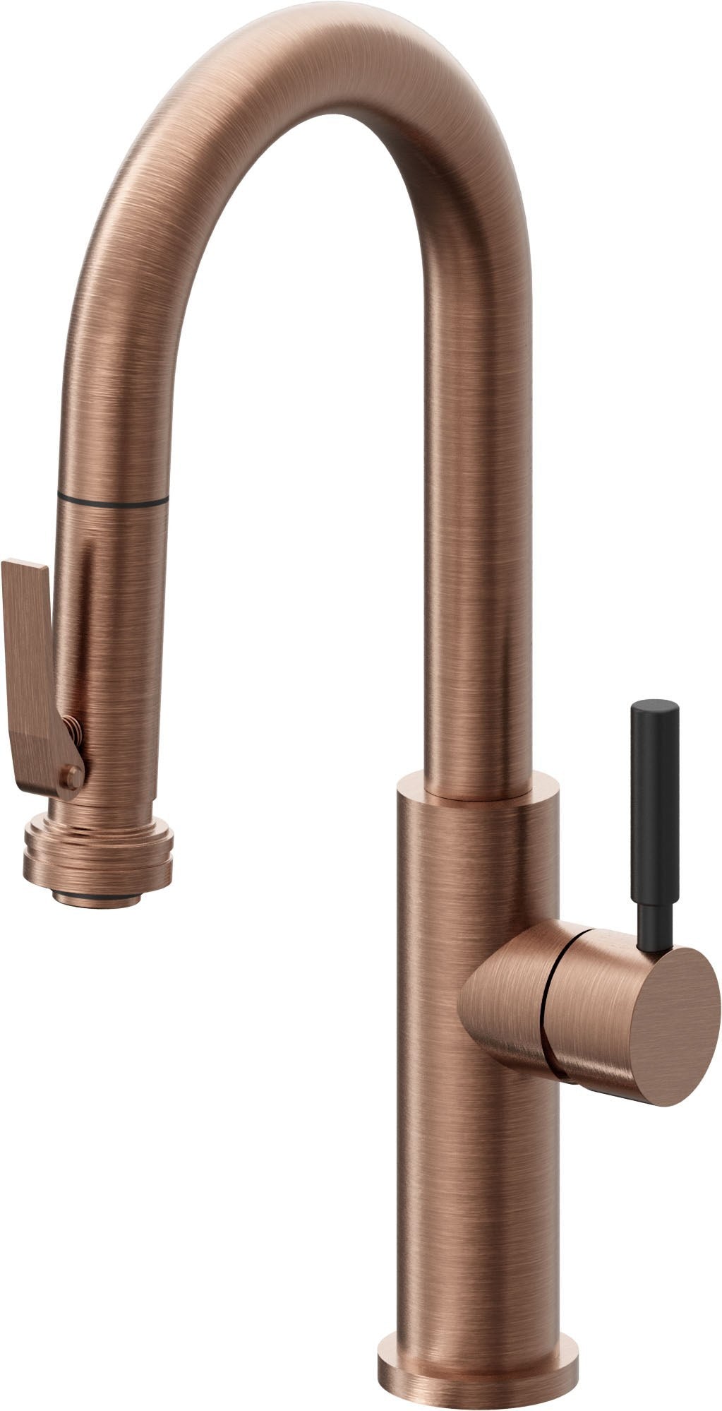 California Faucets Corsano Llave de Bar/Preparacion Extraible Contemporanea con Rociador de Apretar - Cobre Antiguo Mate