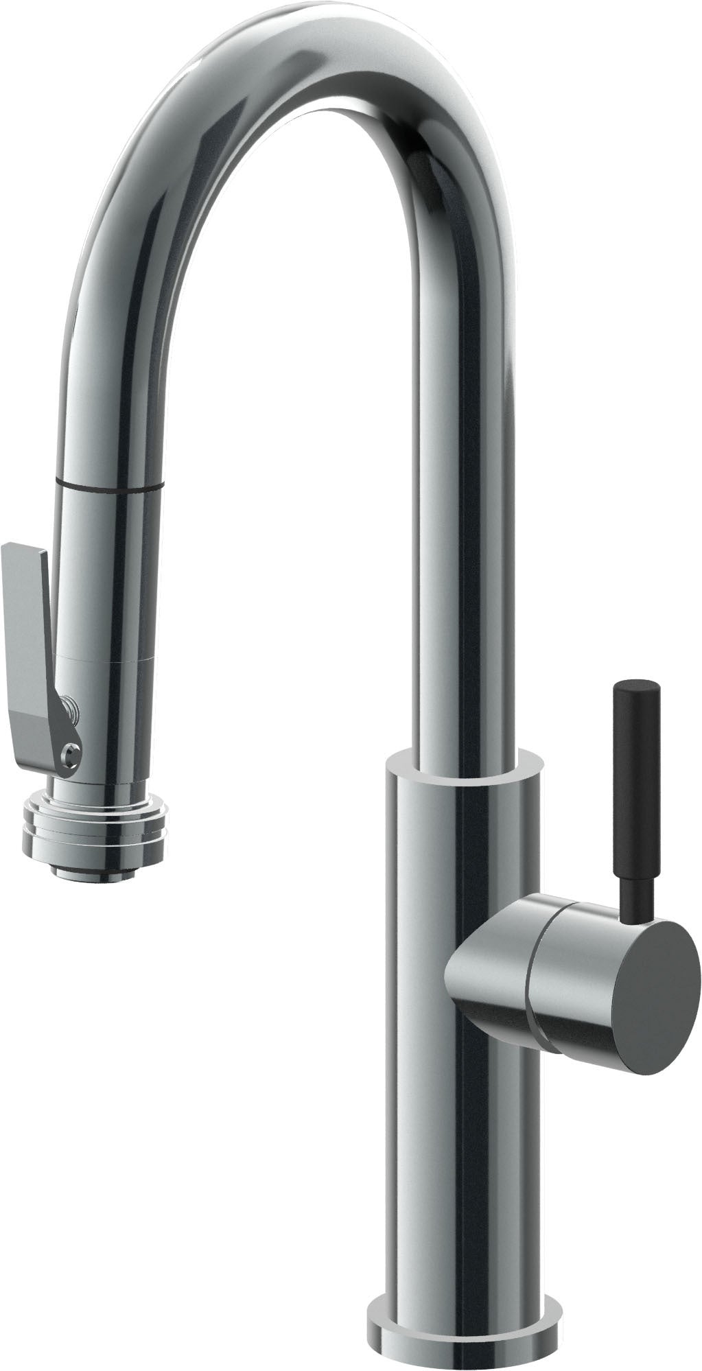 California Faucets Corsano Llave de Bar/Preparacion Extraible Contemporanea con Rociador de Apretar - Níquel Negro