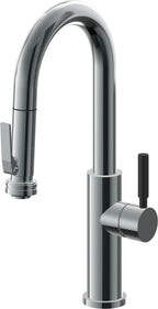California Faucets Corsano Llave de Bar/Preparacion Extraible Contemporanea con Rociador de Apretar - Níquel Negro