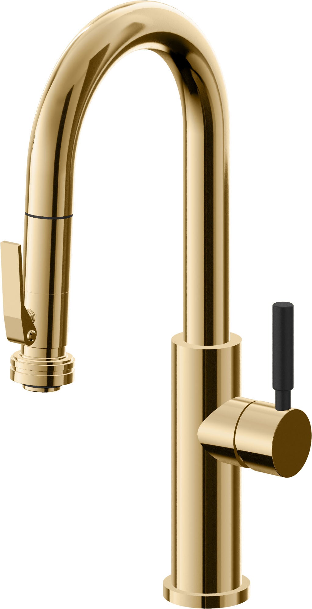 California Faucets Corsano Llave de Bar/Preparacion Extraible Contemporanea con Rociador de Apretar - Oro Francés