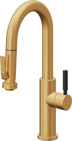 California Faucets Corsano Llave de Bar/Preparacion Extraible Contemporanea con Rociador de Apretar - Oro Satinado de por Vida