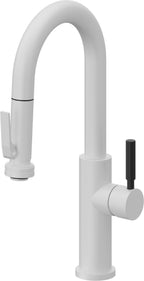 California Faucets Corsano Llave de Bar/Preparacion Extraible Contemporanea con Rociador de Apretar - Blanco Mate