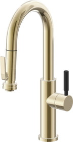 California Faucets Corsano Llave de Bar/Preparacion Extraible Contemporanea con Rociador de Apretar - Latón Pulido
