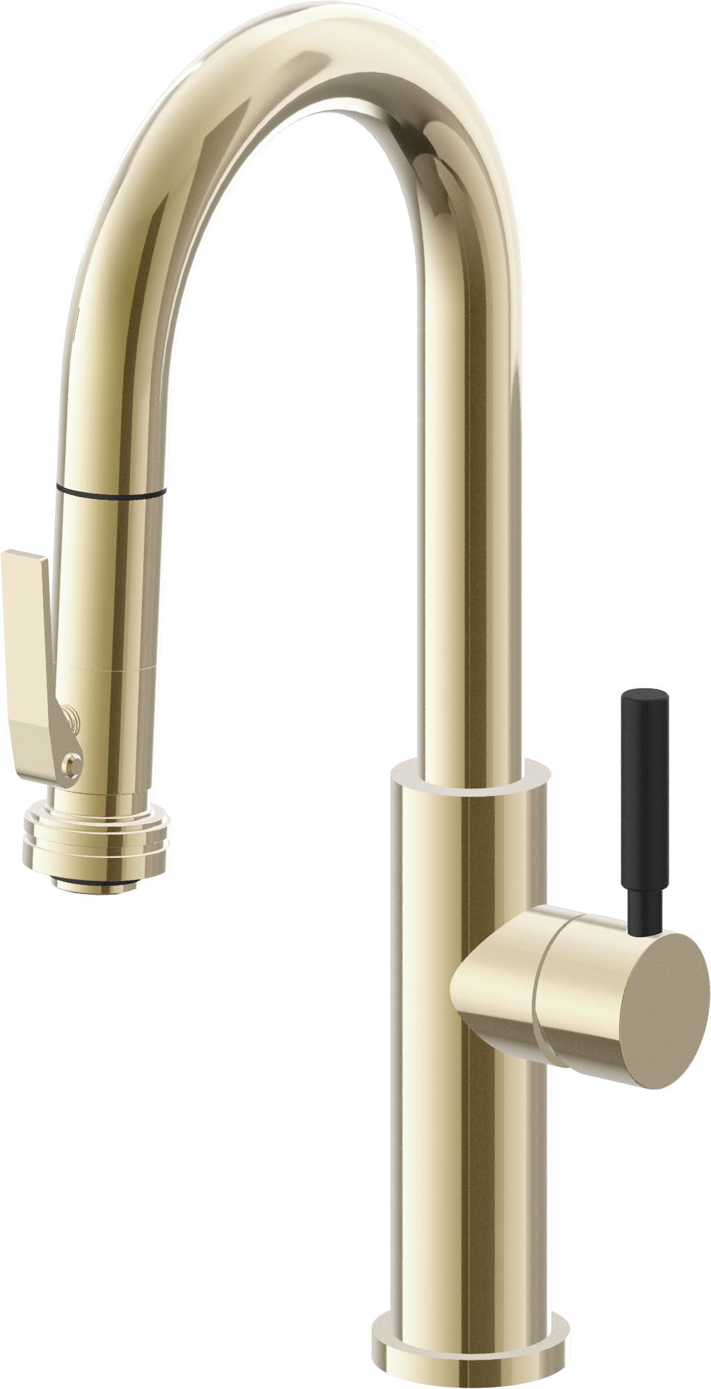 California Faucets Corsano Llave de Bar/Preparacion Extraible Contemporanea con Rociador de Apretar - Latón Pulido