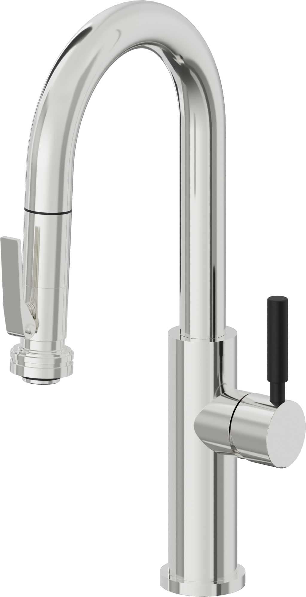 California Faucets Corsano Llave de Bar/Preparacion Extraible Contemporanea con Rociador de Apretar - Cromo Pulido