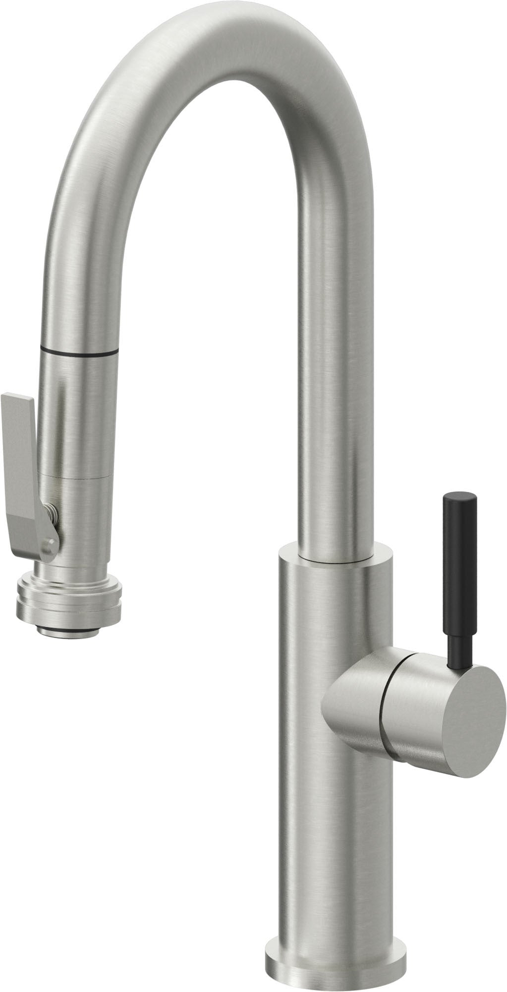 California Faucets Corsano Llave de Bar/Preparacion Extraible Contemporanea con Rociador de Apretar - Cromo Satinado