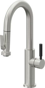 California Faucets Corsano Llave de Bar/Preparacion Extraible Contemporanea con Rociador de Apretar - Cromo Satinado