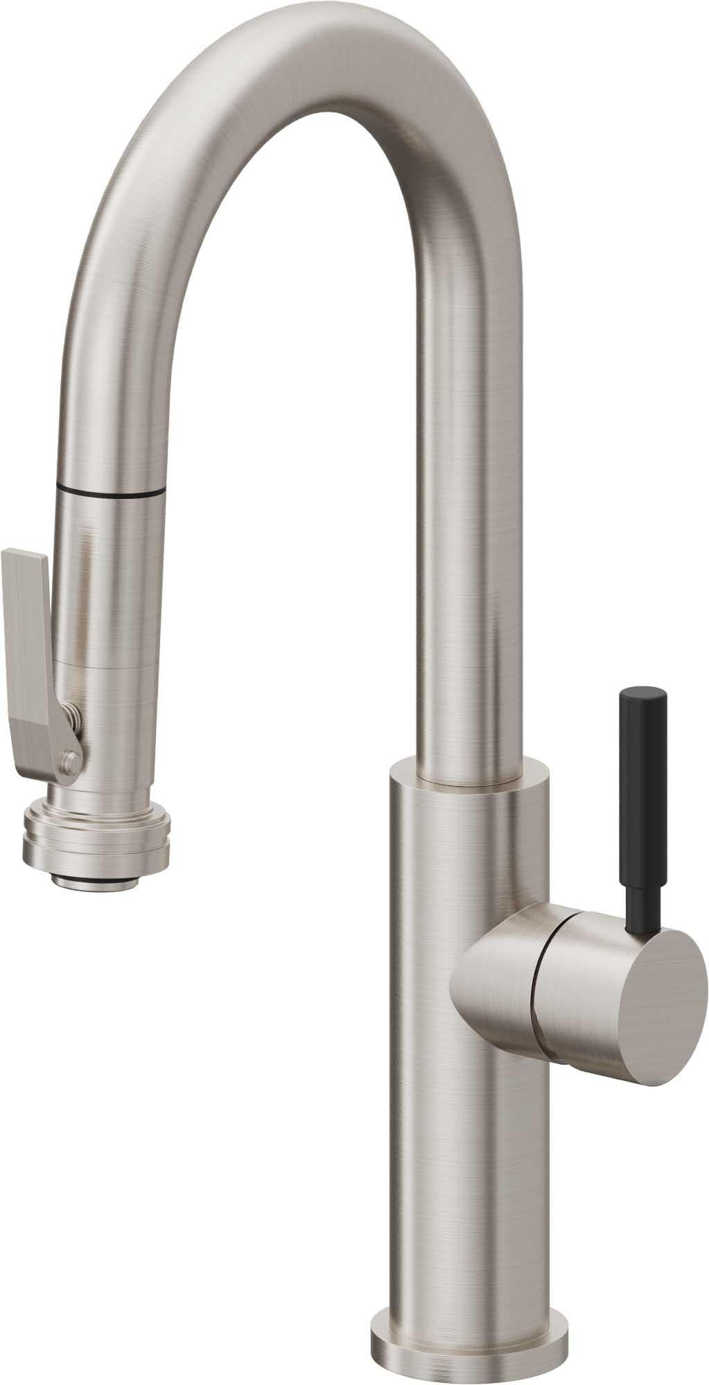 California Faucets Corsano Llave de Bar/Preparacion Extraible Contemporanea con Rociador de Apretar - Acero Inoxidable Ultra