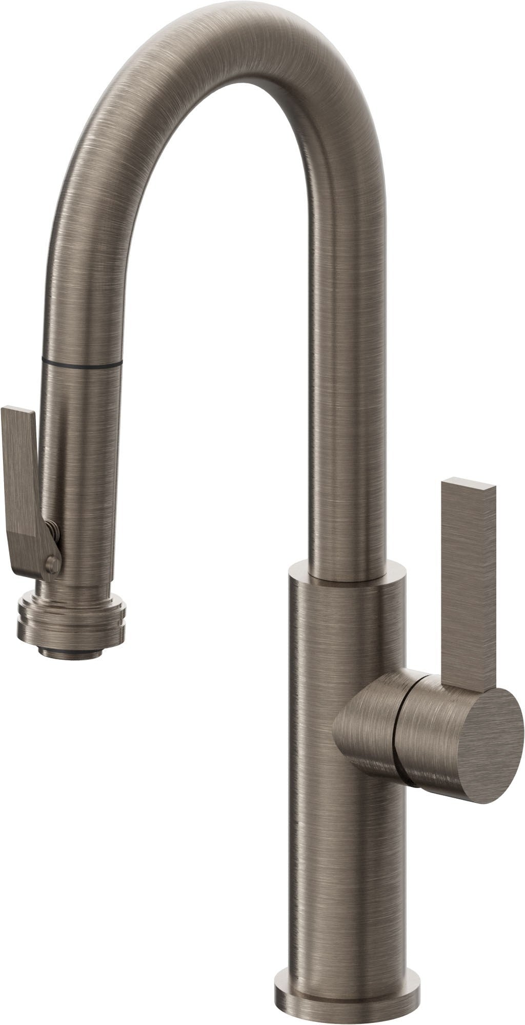 California Faucets Corsano Llave de Bar/Preparacion Extraible Contemporanea con Rociador de Apretar - Níquel Antiguo Mate