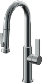 California Faucets Corsano Llave de Bar/Preparacion Extraible Contemporanea con Rociador de Apretar - Níquel Negro